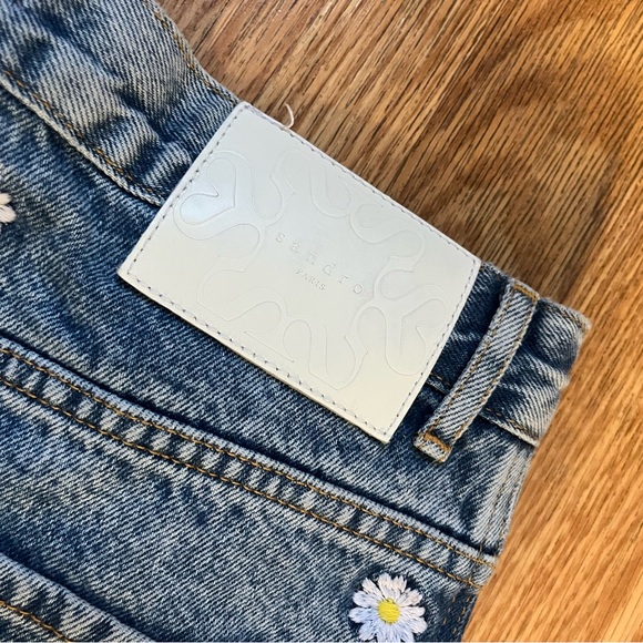 Sandro Flower Embroidered Ankle Jeans in Blue Jean Size 40 - Picture 10 of 13